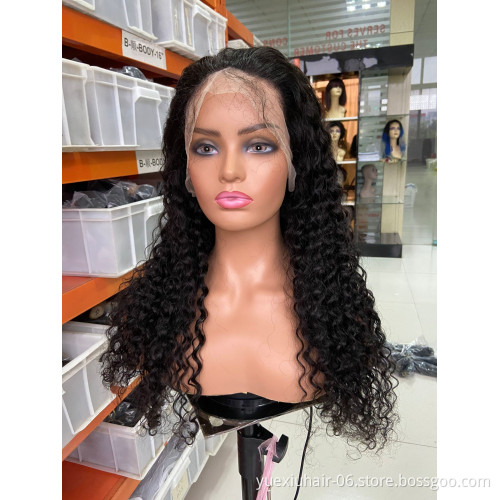 Wholesale Bohemia Curly Human Hair Lace Frontal Wig Natural Human Hair Transparent Lace Wig